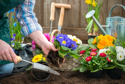 Professional gardening team prioritising safety on site
